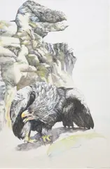 Untitled by Ellen Lanyon, lithograph "Eagle Beak", sold Feb 2024