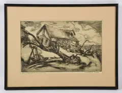 Untitled by Dorothy W Hutton, etching "Cape May Point, sold Mar 2024