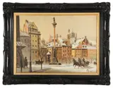 painting "Sigismund Column by Wladyslaw T. Chmielinski, oil on canvas, sold Mar 2024