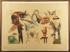 Untitled by Michael Kelly Williams, monotype "Duet", sold Mar 2024