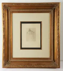 Untitled by Berthe Morisot, etching "La Lecon de Dessin", sold Apr 2024