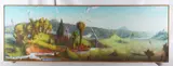 large panoramic landscape painting by Gregory Crane, oil and tempera on canvas, sold Apr 2024