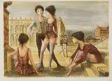 Ballet Dancers by Jacques Lalande, lithograph in colors, sold Mar 2022