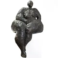 Untitled (Abstract Seated Figure) by Rick Rowley, bronze sculpture, sold Apr 2022