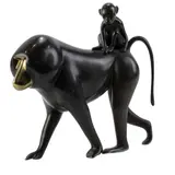 Baboon and Baby by Loet Vanderveen, bronze sculpture, sold Apr 2022