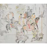 Chinese Information Travel by Larry Rivers, 1985, lithograph in colors with silkscreen, sold Apr 2022