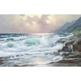 Seascape by Alexander Dzigurski, oil on canvas, sold Apr 2022