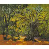 Autumn Landscape by George Demont Otis, oil on masonite, sold Apr 2022