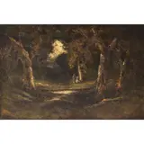Untitled (Figure in a Clearing) by William Keith, oil on canvas, sold Apr 2022