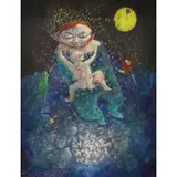 Surrealist Scene by Raymond Howell, oil on canvas, sold Apr 2022