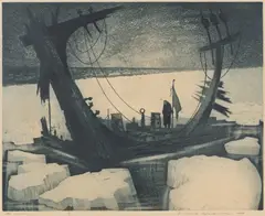 The Survivor, 1968 by David Blackwood, 1968, etching and aquatint, sold May 2026