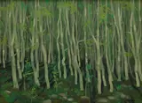 Spring Aspen by Bruno Joseph Bobak, oil on canvas, sold Jun 2026