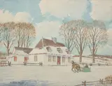 The Green Sleigh by Henry Ross Wiggs, watercolour on paper, sold Jun 2026