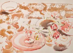 The Glass Dish, 1940 by David Brown Milne, 1940, watercolour, sold Jun 2026