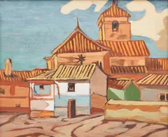 Spain, 1933, 1933 by Frederick Grant Banting, 1933, oil on board, sold Jun 2026