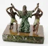 Untitled by Yaacov Heller, bronze sculpture of Moses with his arms being held aloft, sold Jun 2024