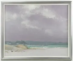 Fog Bank" Gloucester by Ken Gore, oil on board, sold Jul 2024