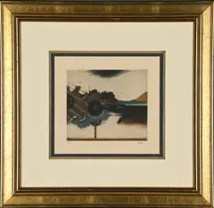 Abstracted Landscape by Tuvia Beeri, etching, sold May 2023