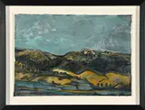 Landscape by Johann van Heerden, oil on paper, sold May 2023
