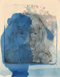 Self Portrait by Jabu Phale Ngobeni, etching with watercolour, sold May 2023