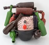 Painted Wood Sculpture by Domenick Capobianco, Mixed Media, sold Jan 2024