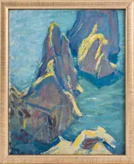 Capri Landscape by Gertrude Fiske, Oil on Canvas Board, sold Jan 2024