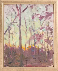 Woods by Gertrude Fiske, Oil on Canvas, sold Jan 2024
