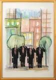 Connected by David Ross, 1993, Mixed Media on Paper, sold Jan 2024