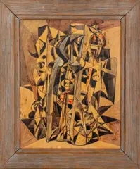 Untitled by Mirko Basaldella, Ink and Tempera on Paper, sold Feb 2024