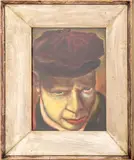Self Portrait by Job Goodman, 1937, Oil on Paper, sold Feb 2024