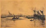 Lower Pool by William Lionel Wyllie, Etching -28 x, sold Jan 2025