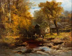 Lydford Mill - Oil by William Widgery, Oil on board -33 x, offered Jan 2025