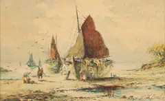 Wirral Fishing Boats - Watercolour - 12 by William Joseph J. C. Bond, Watercolour, sold Jan 2025