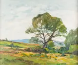 Sunlit landscape - Oil by Marin Genoud, Oil on board, offered Jan 2025