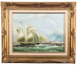 Shipping off Dover Oil by William John Huggins, oil, offered Jan 2025