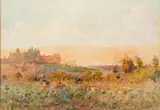 The Valley of the Leane de Calais - Watercolour - 16 by Hector Caffieri, Watercolour, offered Jan 2025