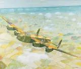 A Lancaster - Watercolour by Jack Wooldridge, Watercolour on board, sold Nov 2024