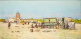 'Les Bohemiens aux Saintes-Maries-de-la-Mer by Robert Giovani, Oil on board50 x, sold Oct 2024