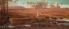 The Site of Ancient Memphis - Oil by Frederick Goodall, 1859, Oil on canvas, sold Oct 2024
