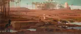 The Site of Ancient Memphis - Oil by Frederick Goodall, 1859, Oil on canvas, sold Oct 2024