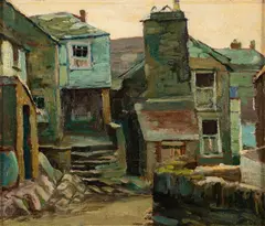 A Cornish village street - Oil by John Anthony Park, Oil on board, sold Oct 2024