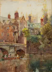 Queen's College by William Matthison, watercolor, offered Oct 2024