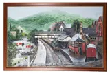 Llangollen station Oil by Carl Henderson, Oil on canvas, sold Aug 2024