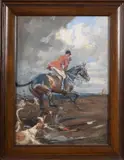A hunting scene Gouache 28 by Lionel Edwards, watercolor, sold Aug 2024