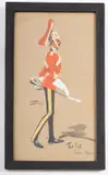 The Fifth Green Horse by Charles Johnson Payne 'snaffles', pencil and bodycolour on paper, sold Aug 2024