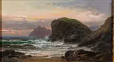 The Lion Rock by George Henry Jenkins, oil, sold Jul 2024