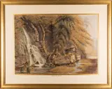 The Waterfall - Watercolour - 45 by Edmund Marriner Gill, Watercolour, offered Jul 2024