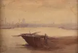 A scene on the river by Isabella Lee Jay, watercolour, offered Jul 2024
