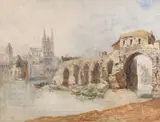 Angers by Edward Angelo Goodall, 1850, Watercolour -33 x, offered Jul 2024