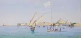 Harbour in Malta by Vincenzo D'Esposito, watercolor, sold Jul 2024